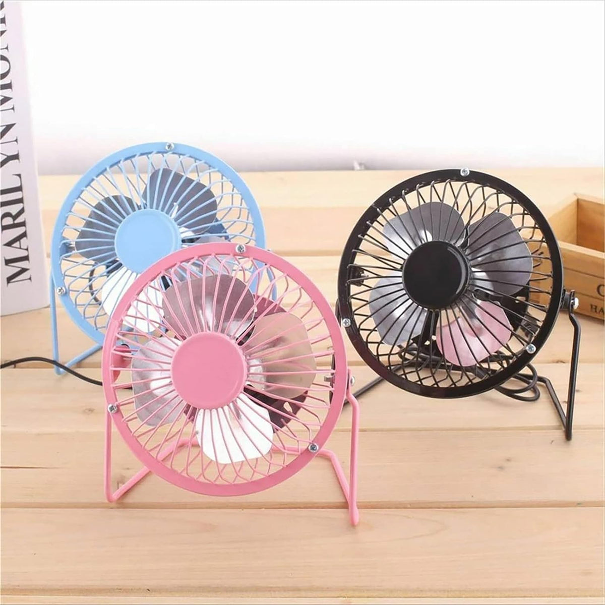 Metal Small 4 Inch USB Desk Fan (PINK)