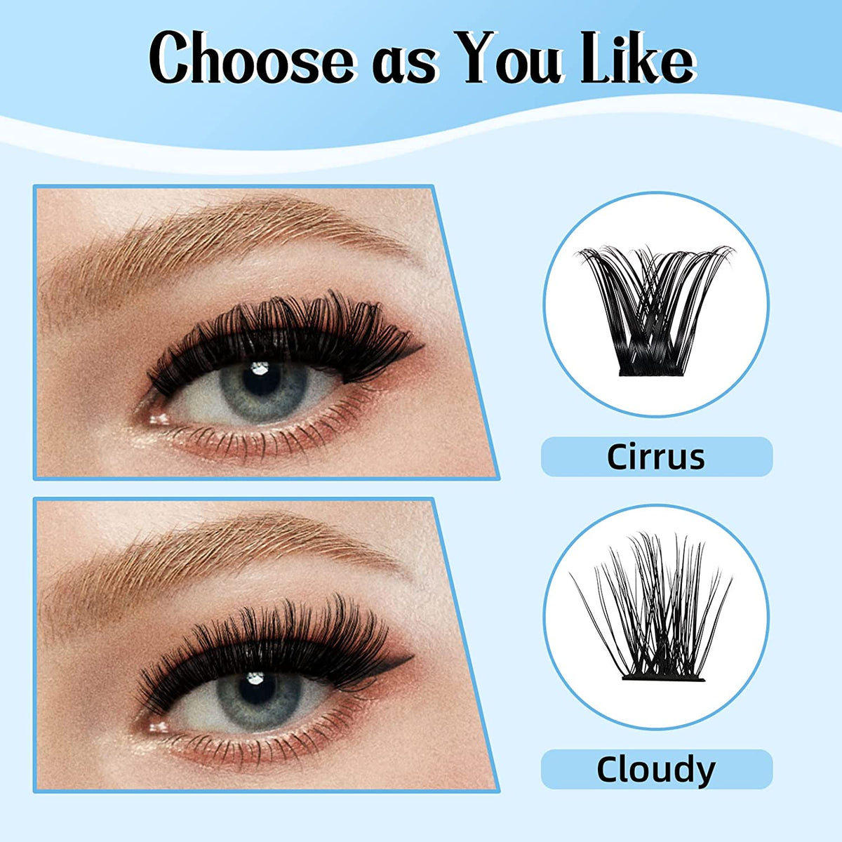 Kev Kev Lash Extension Kit - 84 Pcs Cluster Lashes with Lash Bond, Seal, Glue Remover.