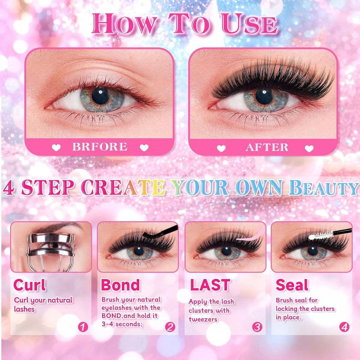 Lash Clusters Eyelash Extensions DIY Natural Curl 40D/80D 720PCS