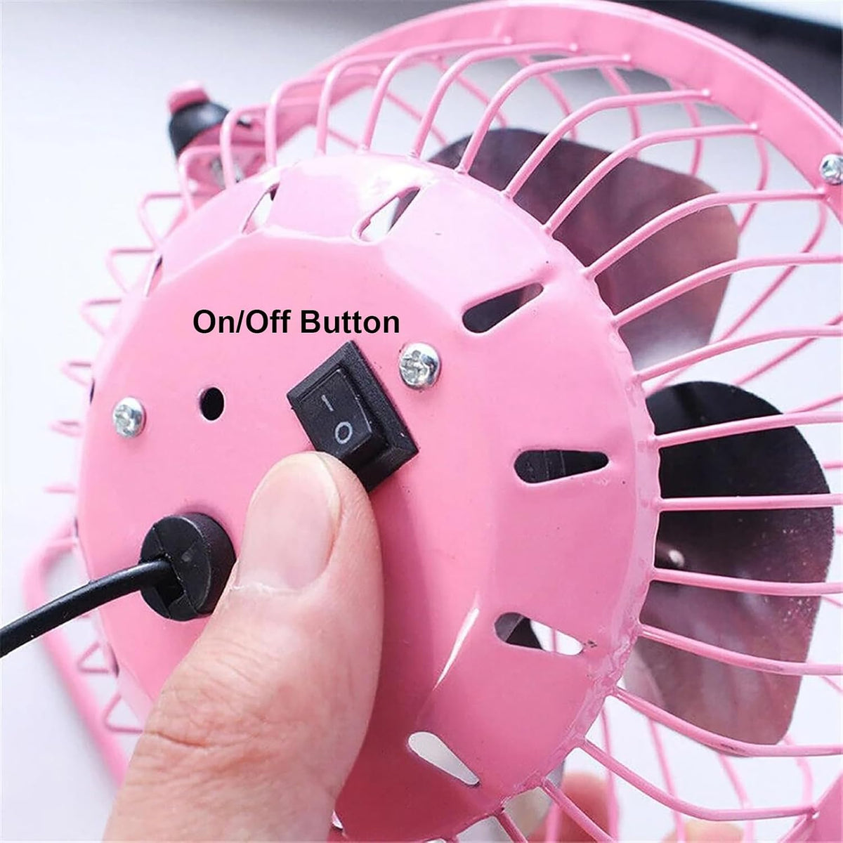 Metal Small 4 Inch USB Desk Fan (PINK)