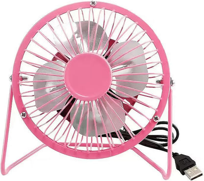 Metal Small 4 Inch USB Desk Fan (PINK)