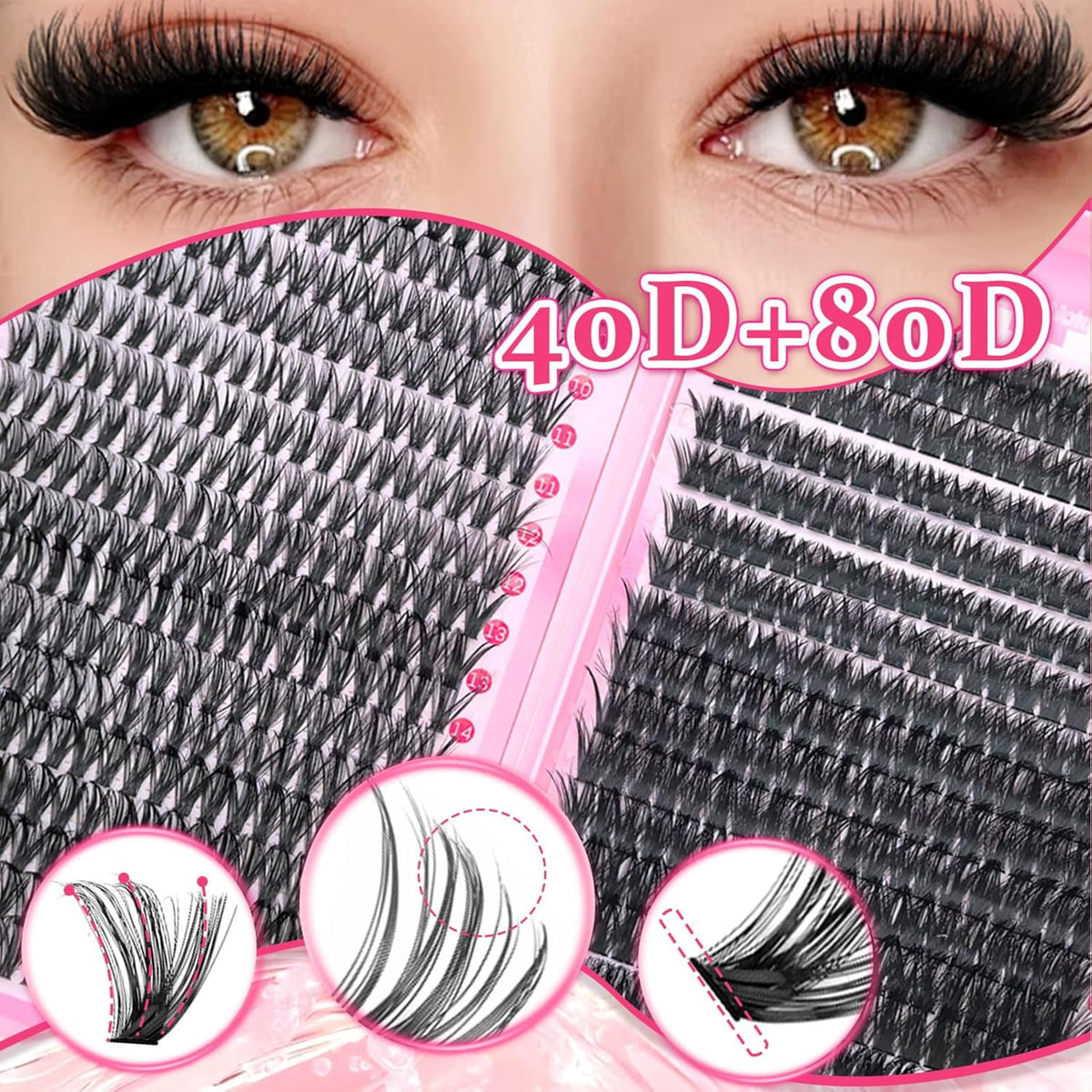 Lash Clusters Eyelash Extensions DIY Natural Curl 40D/80D 720PCS