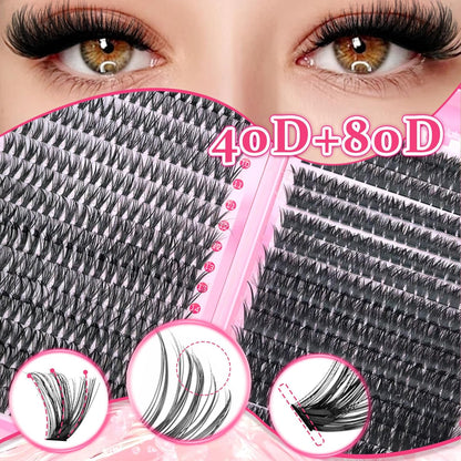 Lash Clusters Eyelash Extensions DIY Natural Curl 40D/80D 720PCS