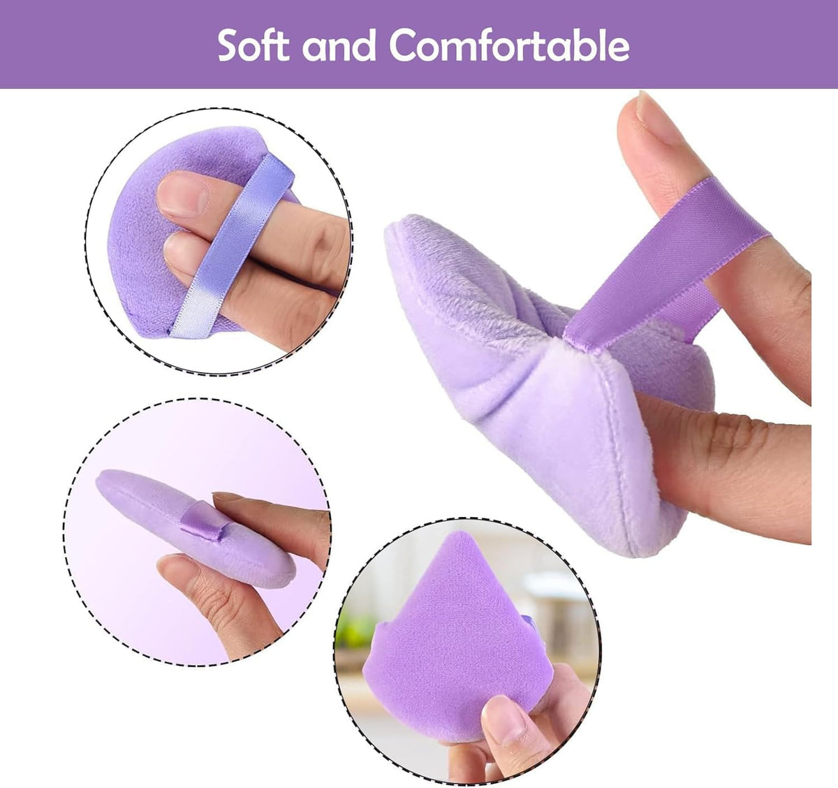 15Pcs Purple Multi-Colored Makeup Sponges Sets