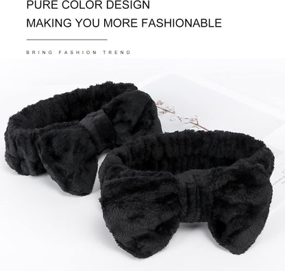 Black Fluffy Makeup Headband