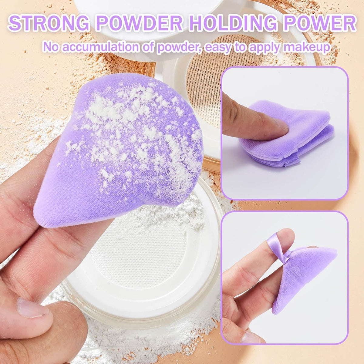 15Pcs Purple Multi-Colored Makeup Sponges Sets