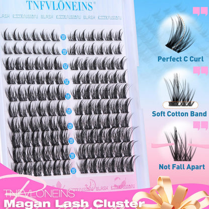 Natural Manga Wispy Lash Clusters Kit  with Bond and Seal and Tweezers