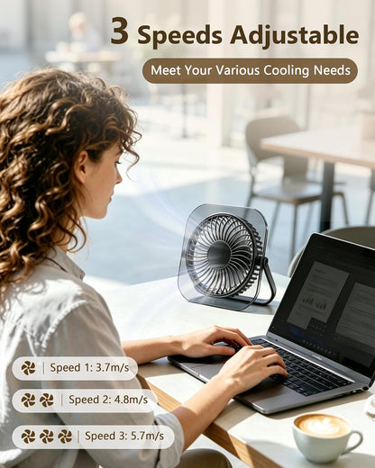 Small Portable USB Mini Table Fan BLACK