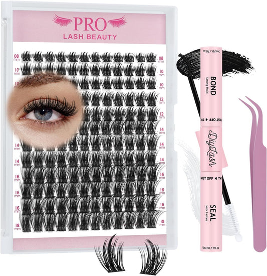 Lash Clusters Kit with 144 Pcs Individual Lashes  Bond and Seal Lash Remover