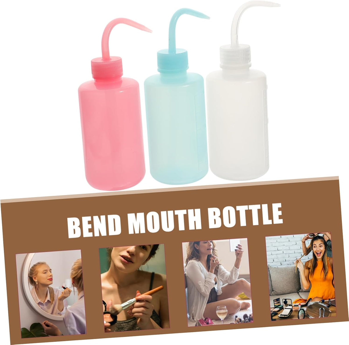 Refillable Eyelash Or Brow Cleaning Bottle With Bent Tip 3Pcs