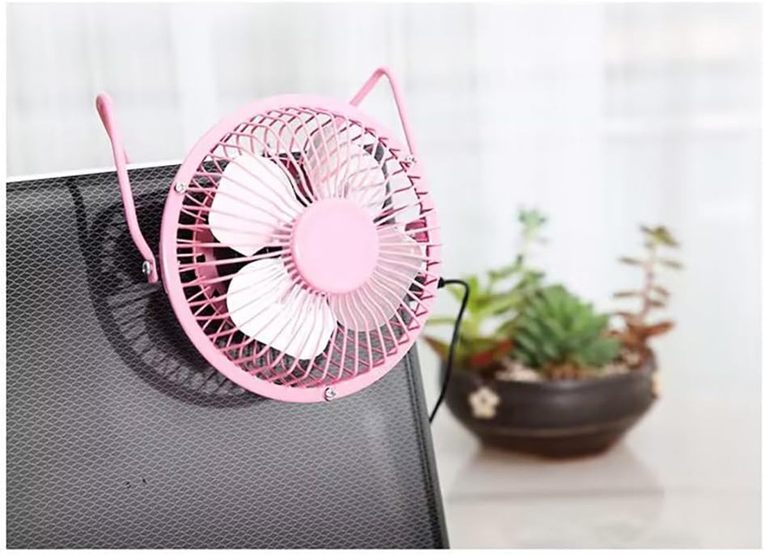 Metal Small 4 Inch USB Desk Fan (PINK)