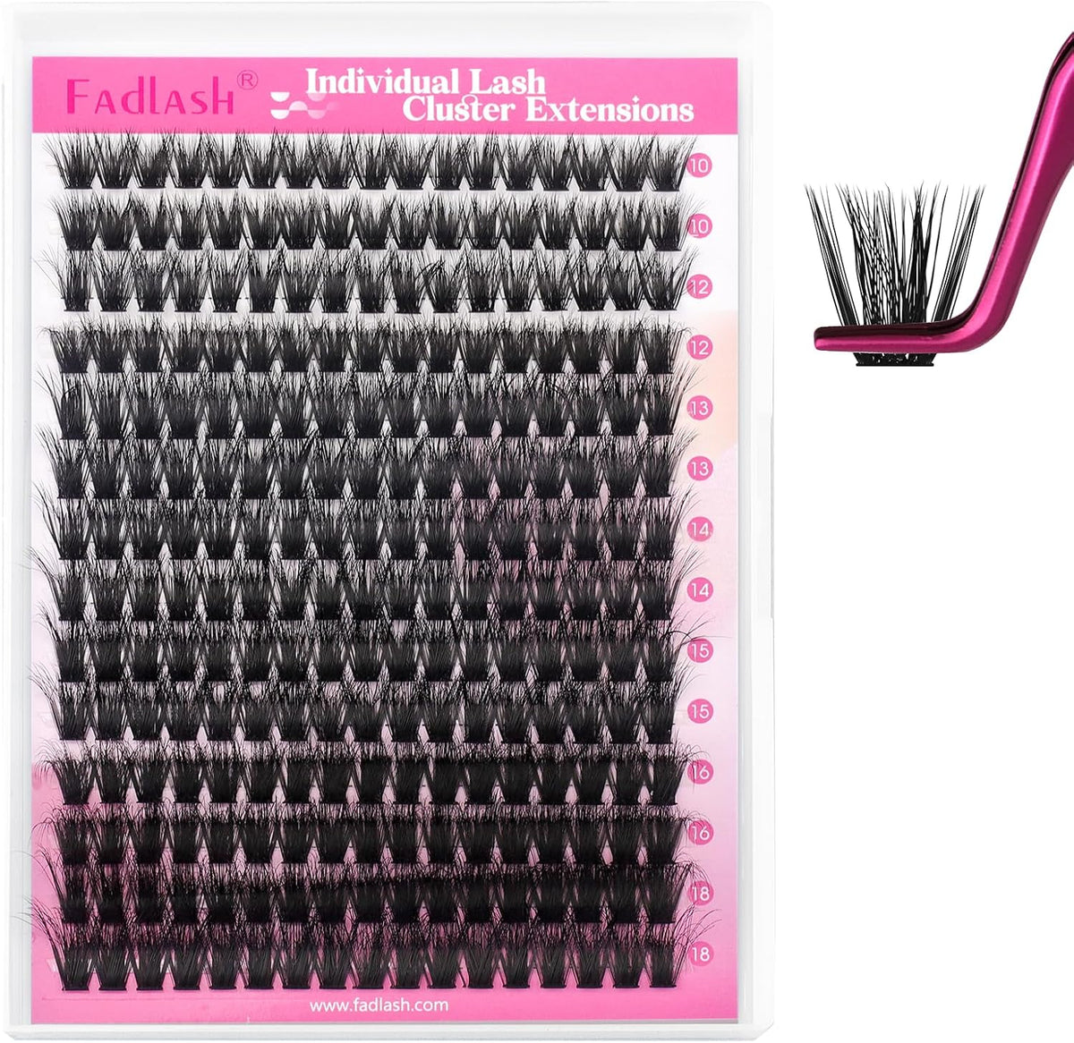 Lash Clusters Volume Fluffy Soft D Curl 280Pcs 80D 10-18Mm