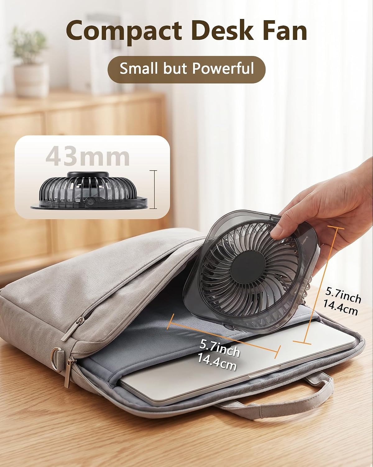 Small Portable USB Mini Table Fan BLACK