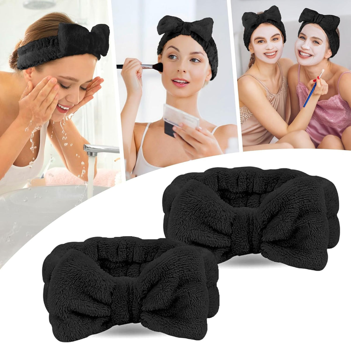 Black Fluffy Makeup Headband