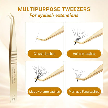 Gold Tweezers for Eyelash Extensions
