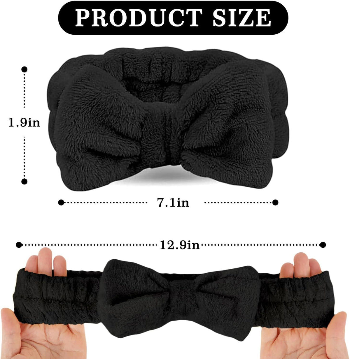 Black Fluffy Makeup Headband