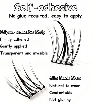 False Lashes, 120 Clusters, Natural C-Curve, Easy to Apply, Reusable False Eyelashes for All Makeup Styles