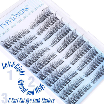 Left & Right Natural Lash Clusters Wispy Cluster Eyelash Extensions