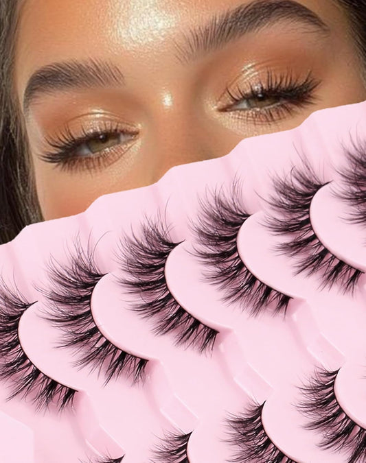 False Eyelashes Cat Eye Lashes Volume Lashes Fake Lashes Wispy Lashes Mink Lashes Fluffy Natural Eyelashes 15Mm Lashes D35