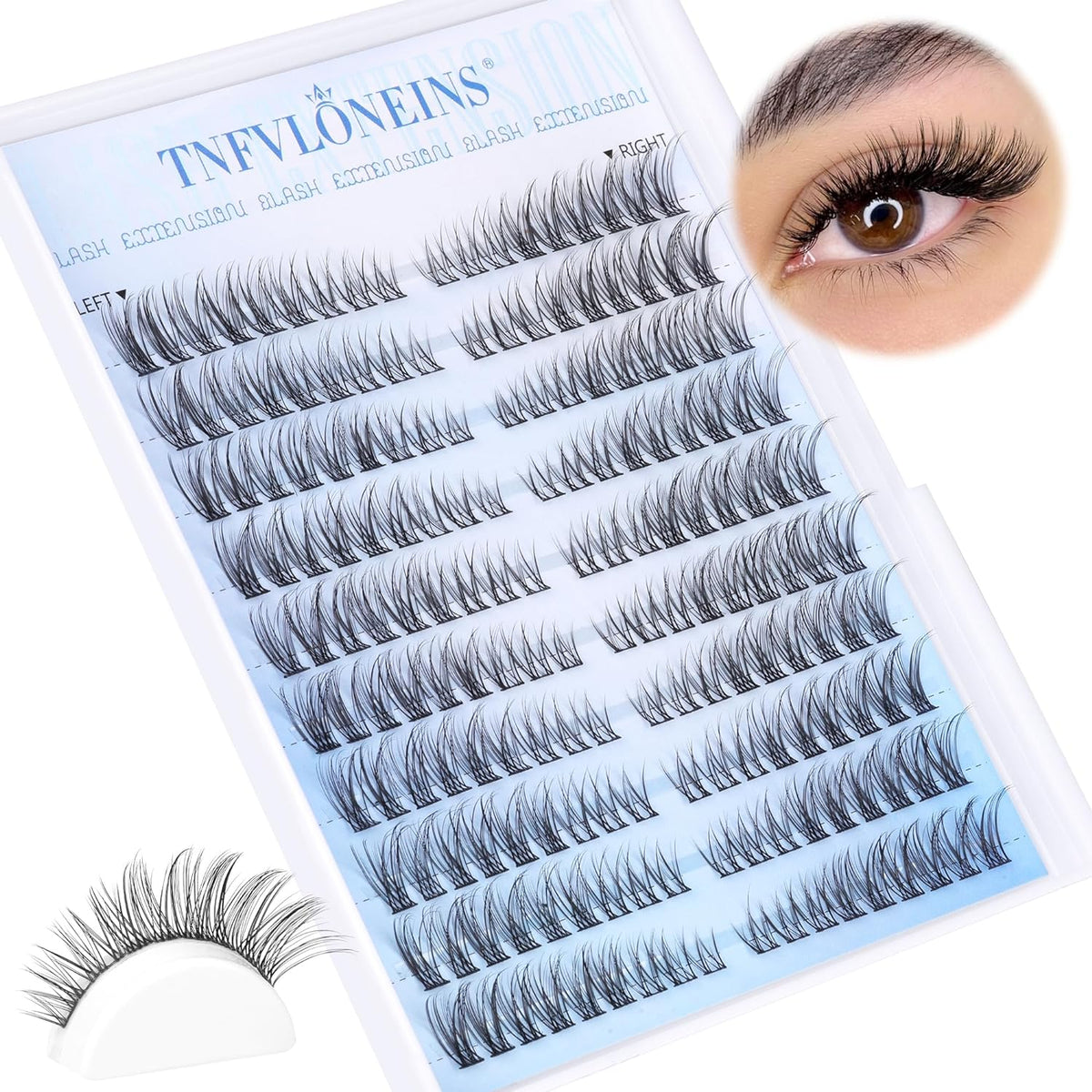 Left & Right Natural Lash Clusters Wispy Cluster Eyelash Extensions