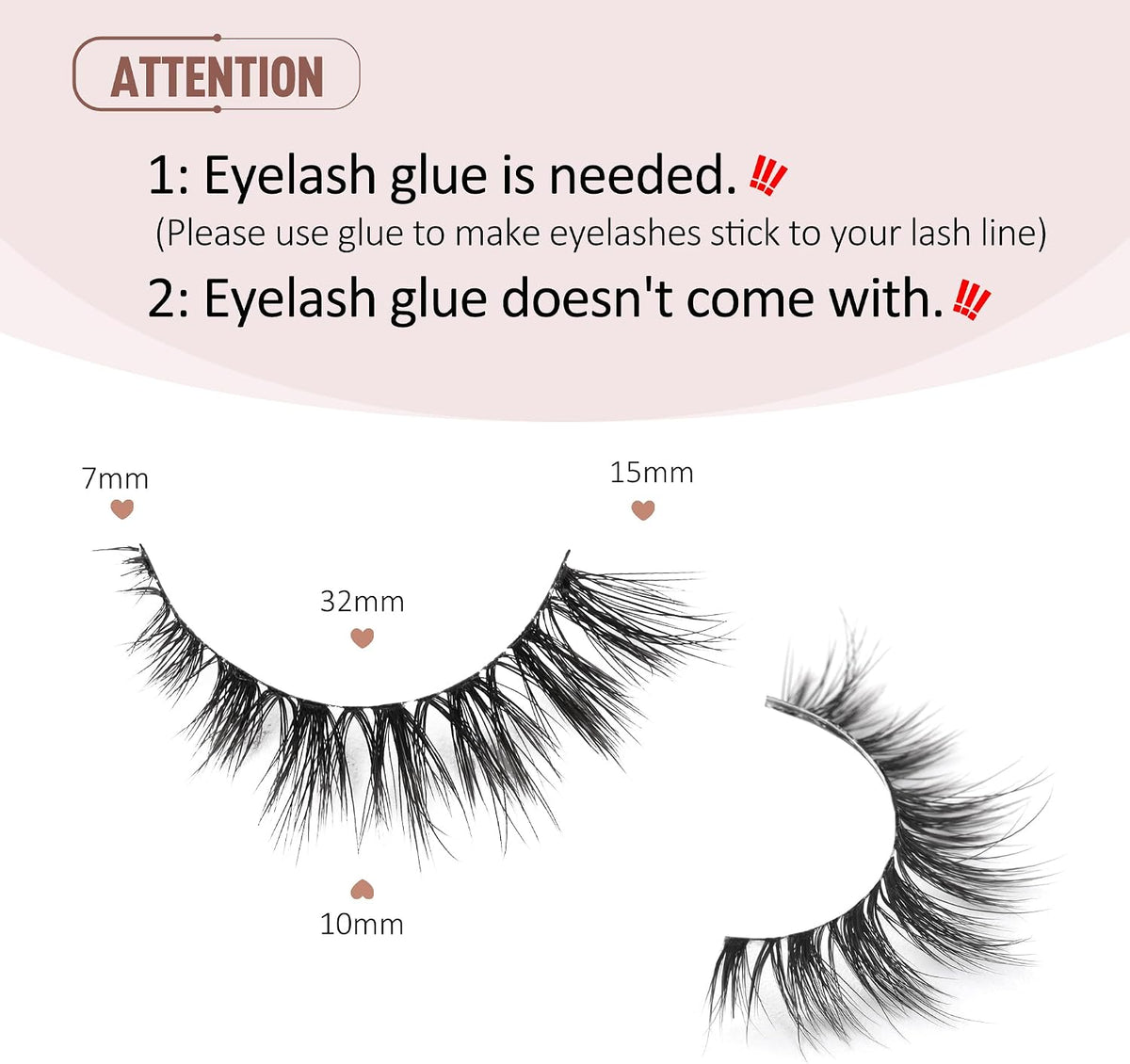 False Eyelashes Cat Eye Lashes Volume Lashes Fake Lashes Wispy Lashes Mink Lashes Fluffy Natural Eyelashes 15Mm Lashes D35