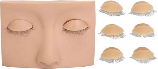 Eyelash Training Mannequin, Lash Extension Practice Kit with 3 Pairs of Removable Lash Practice Eyelids, For  Beginners and Reusable