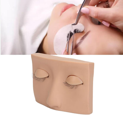 Eyelash Training Mannequin, Lash Extension Practice Kit with 3 Pairs of Removable Lash Practice Eyelids, For  Beginners and Reusable