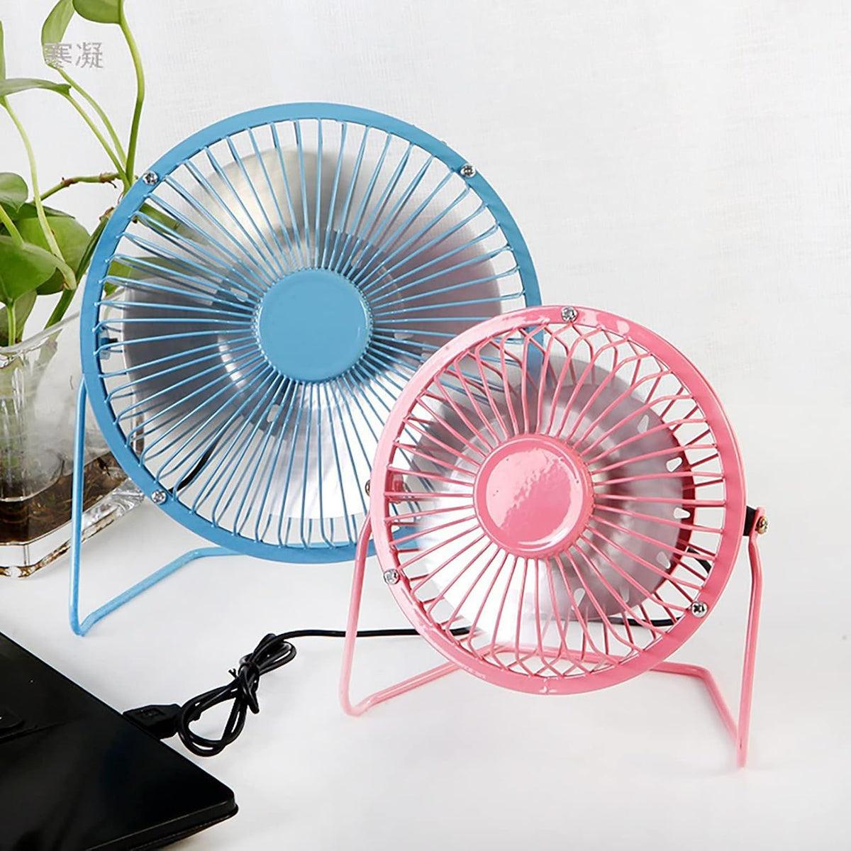 Metal Small 4 Inch USB Desk Fan (PINK)