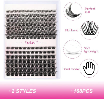 Lash Clusters DIY Eyelash Extensions 168 Clusters Lashes D Curl