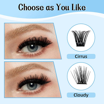Kev Kev Lash Extension Kit - 84 Pcs Cluster Lashes with Lash Bond, Seal, Glue Remover.