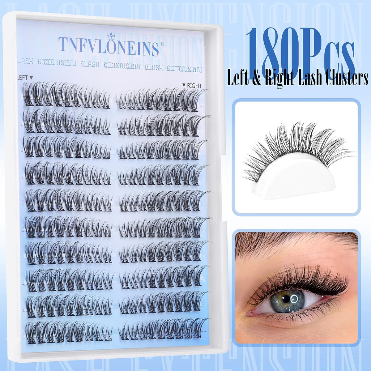 Left & Right Natural Lash Clusters Wispy Cluster Eyelash Extensions