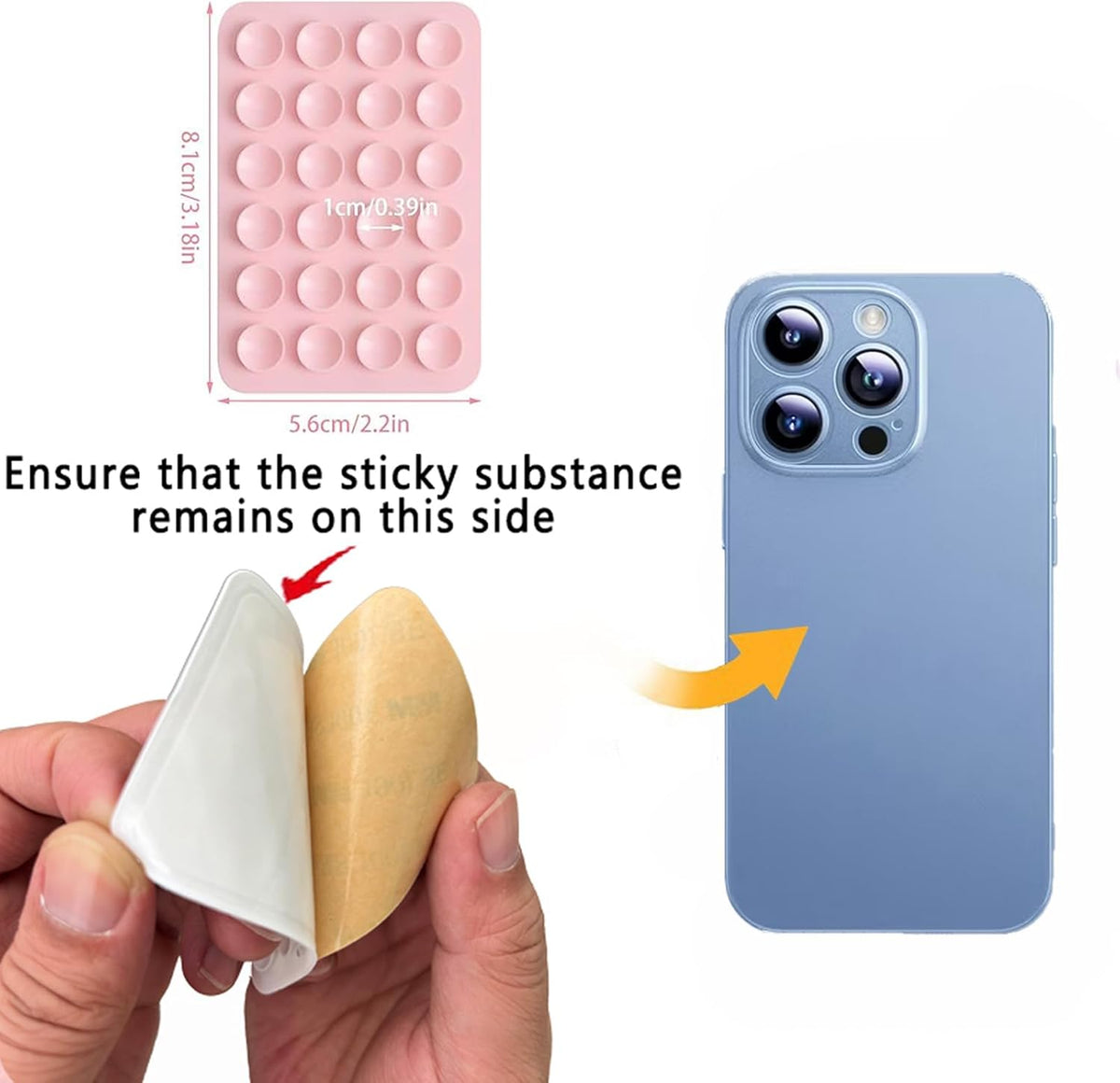 4 Piece Phone Suction  (Black White Pink)