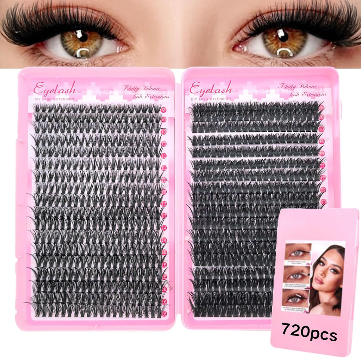 Lash Clusters Eyelash Extensions DIY Natural Curl 40D/80D 720PCS