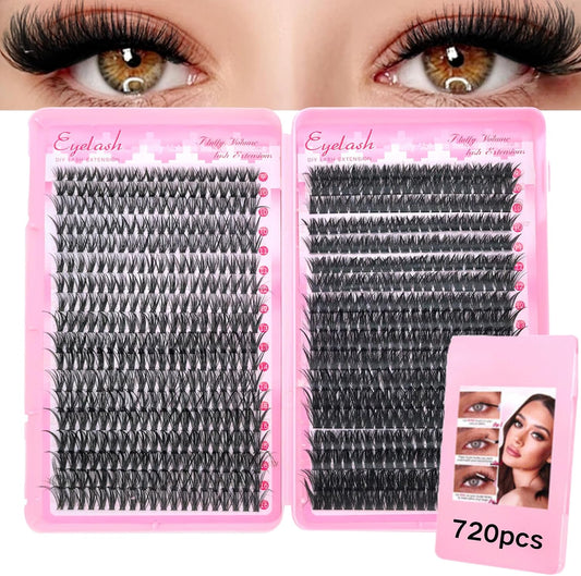 Lash Clusters Eyelash Extensions DIY Natural Curl 40D/80D 720PCS