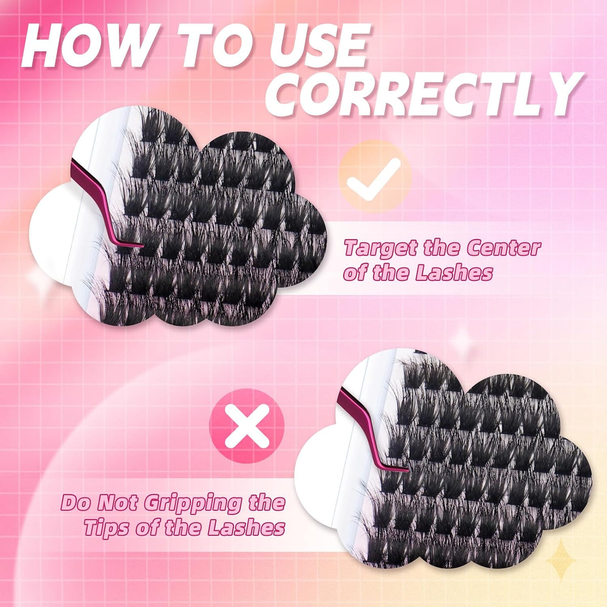 Lash Clusters Volume Fluffy Soft D Curl 280Pcs 80D 10-18Mm