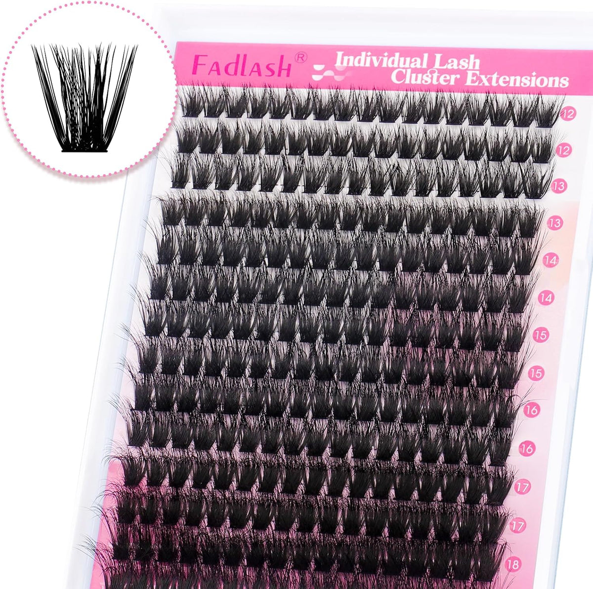 Lash Clusters 280Pcs 80D 12-18Mm Volume Fluffy Soft D Curl