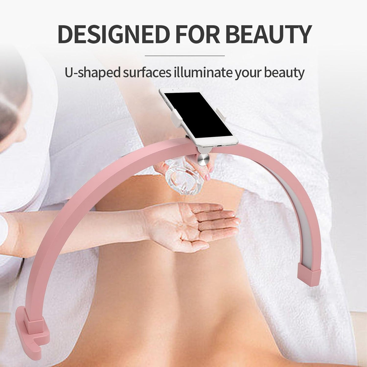 Half Moon Light for Nail Desk, 22 Inch 20W Foldable Half Moon Nail Desk Lamp, 3200 to 5600K Lash Lights Led 