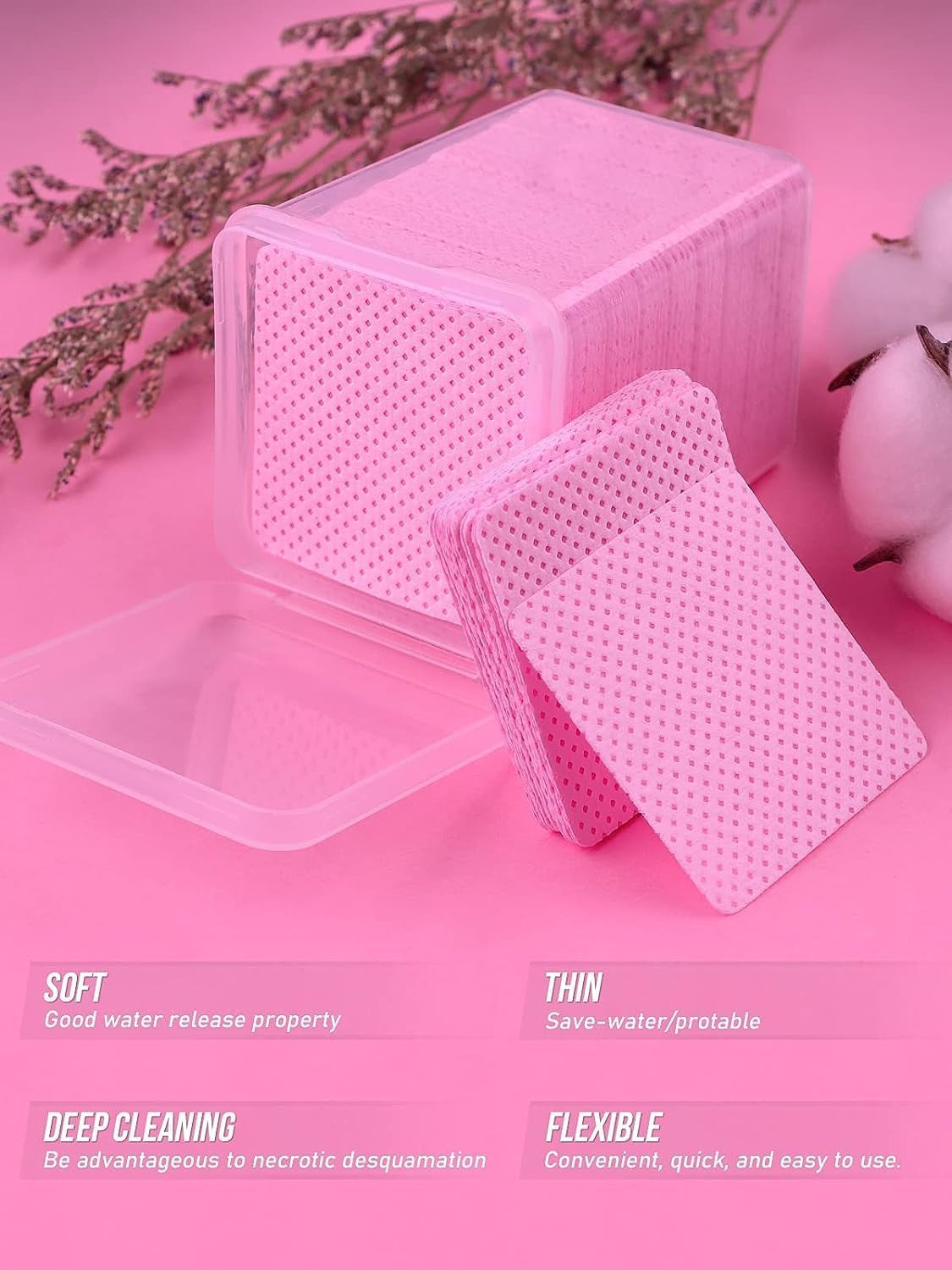 Lint Free Nail Wipes Non-Woven Polish Remover Pads 400pcs