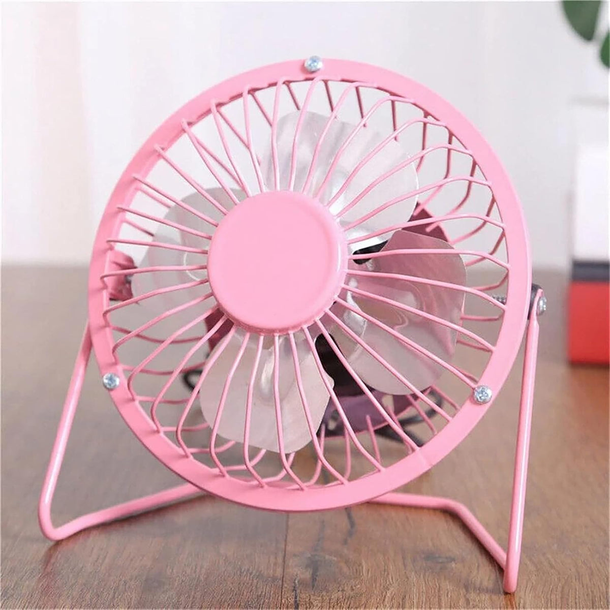 Metal Small 4 Inch USB Desk Fan (PINK)