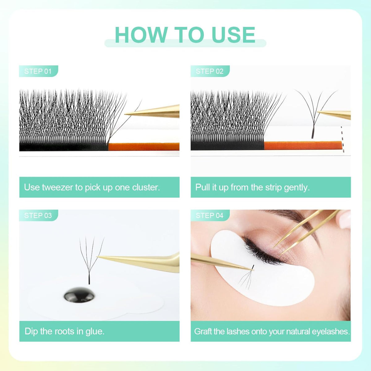 Black Eyelash Extensions 8-15mm