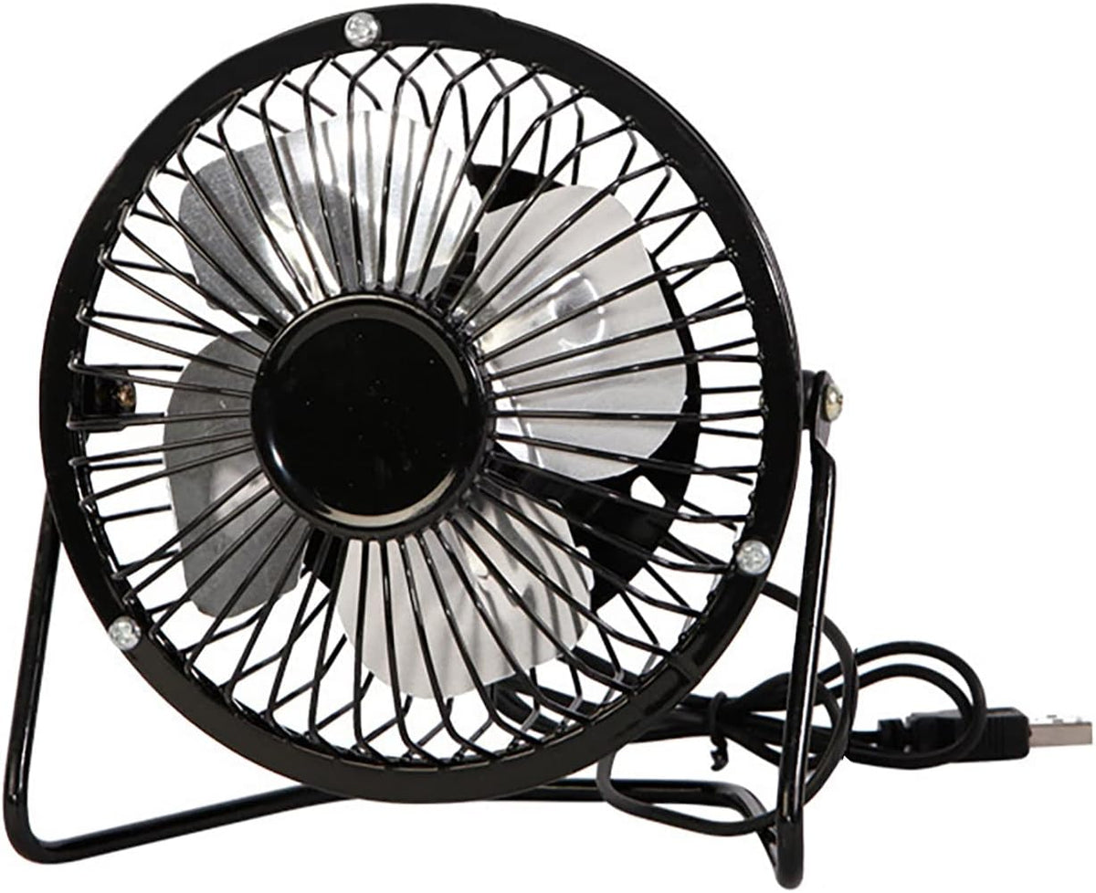 Metal Small 4 Inch USB Desk Fan (BLACK)