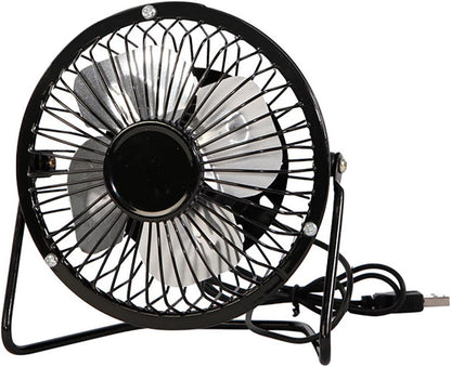 Metal Small 4 Inch USB Desk Fan (BLACK)