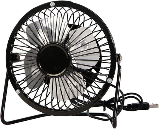 Metal Small 4 Inch USB Desk Fan (BLACK)