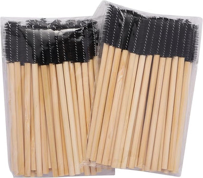 100 PCS Bamboo Eyelash Spoolies (BLACK)