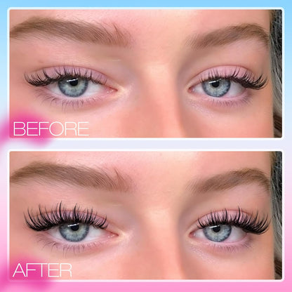Natural Manga Wispy Lash Clusters Kit  with Bond and Seal and Tweezers