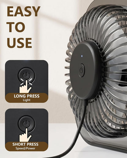 Small Portable USB Mini Table Fan BLACK
