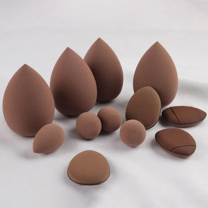 Brown Powder Puff and Makeup Sponges Set With A Fluffy Headband & Absorbent Wristband