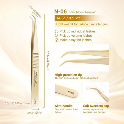 Gold Tweezers for Eyelash Extensions