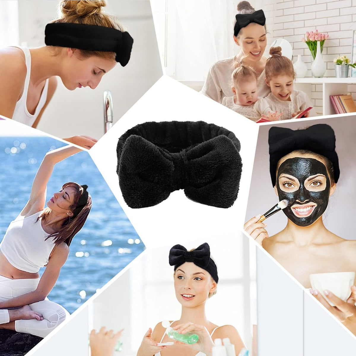 Black Fluffy Makeup Headband