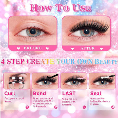 Lash Clusters Eyelash Extensions DIY Natural Curl 40D/80D 720PCS